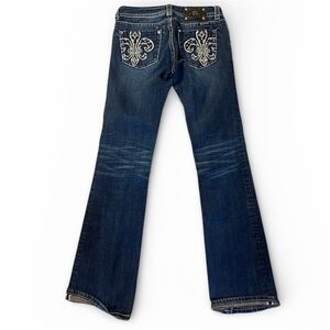Miss Me Bootcut Jeans | Size 27 | 34” Inseam | Dark Wash | Jeweled Pockets